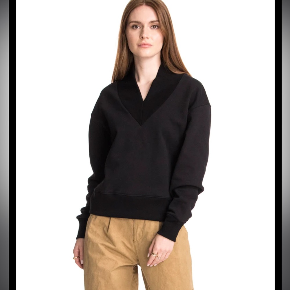CHRLDR-CLEOPATRA - Ribbed Mock Sweatshirt black size M